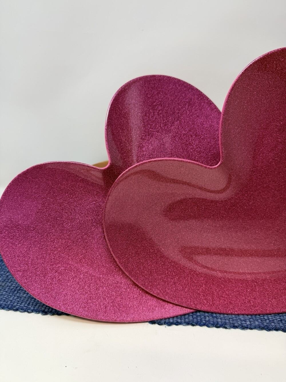 Red Glitter Heart Plates Set of 2 Valentine's Day Melamine Serveware 2010 Target